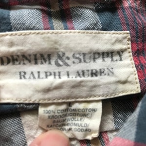 Ralph Lauren Denim & Supply Men's Long Sleeve Pure Cotton Plaid Shirt Large Size image 3