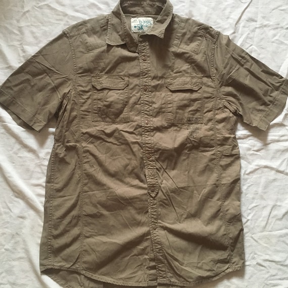 Diesel Jeans Vintage Short Sleeve Shirt Men s Military Style Olive Green Classic Large Slim Fit Etsy Canada