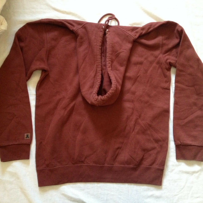 WeSC We Are The Superlative Conspiracy Sweden Classic Unisex Burgundy Hoodie Sweatshirt Cotton Medium Size image 7