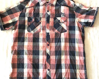 Scotch And Soda Herren Kurzarm Freizeithemd Karo Große Größe Slim Fit EU - Madium Größe US
