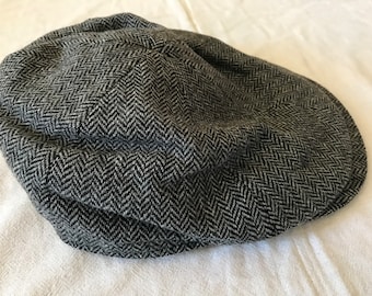 John White And Son Newsboy Flat Men's Hat Gray Size 58 Medium Made In Belgium