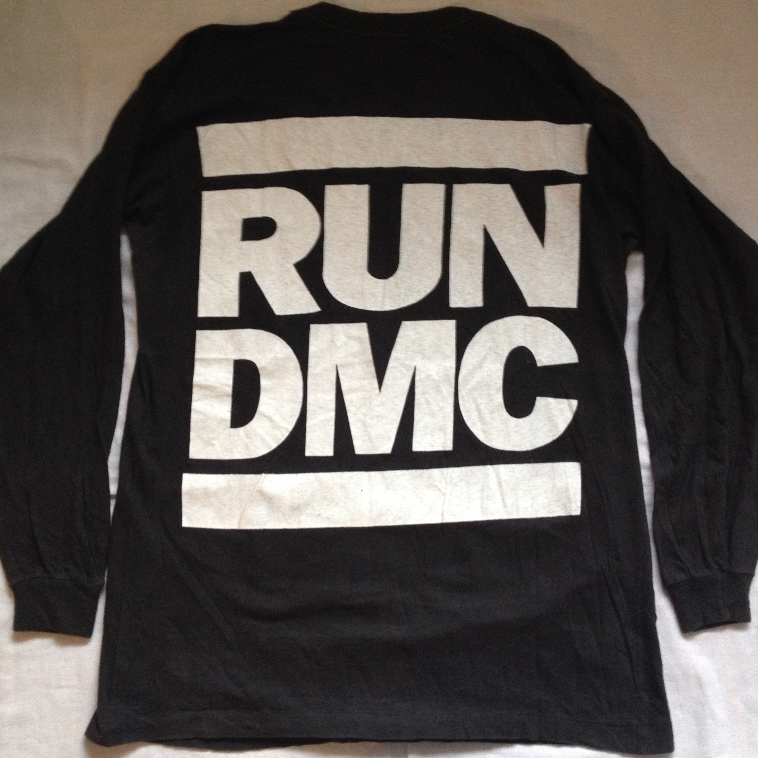 RUN DMC King of Rock Rap Hip Hop Long Sleeve T-shirt Black Double