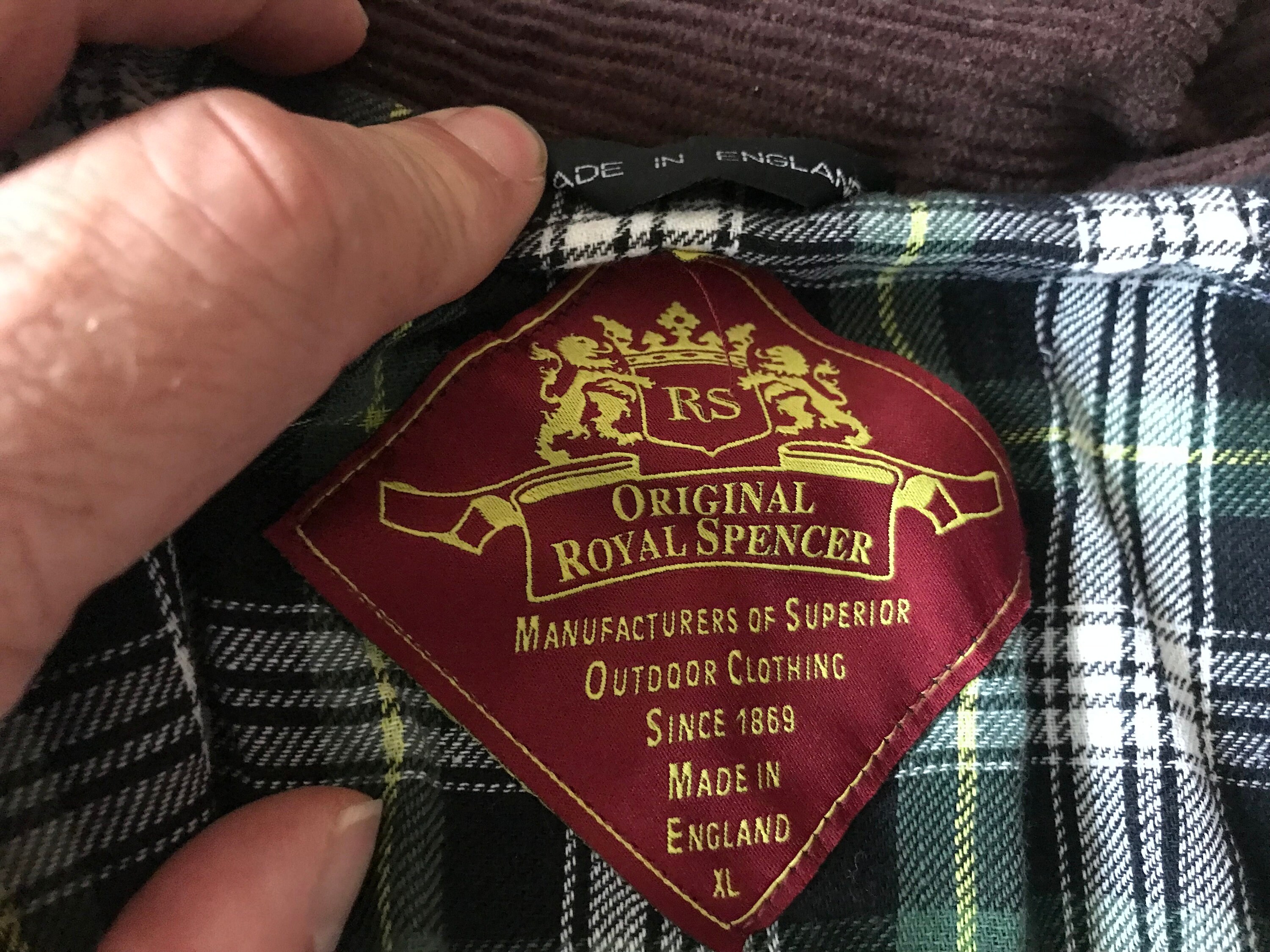 original royal spencer wax jacket