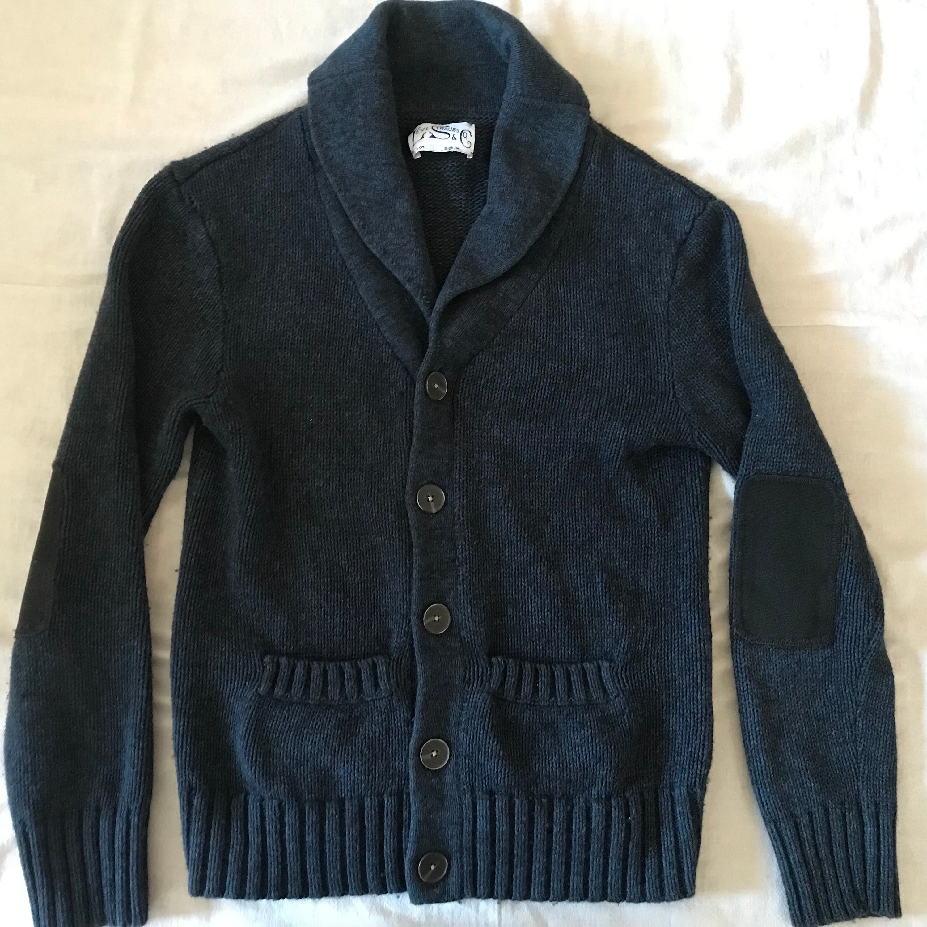 Navy Shrug Sweater Lands' End Wool Cardigan! (Unisex)