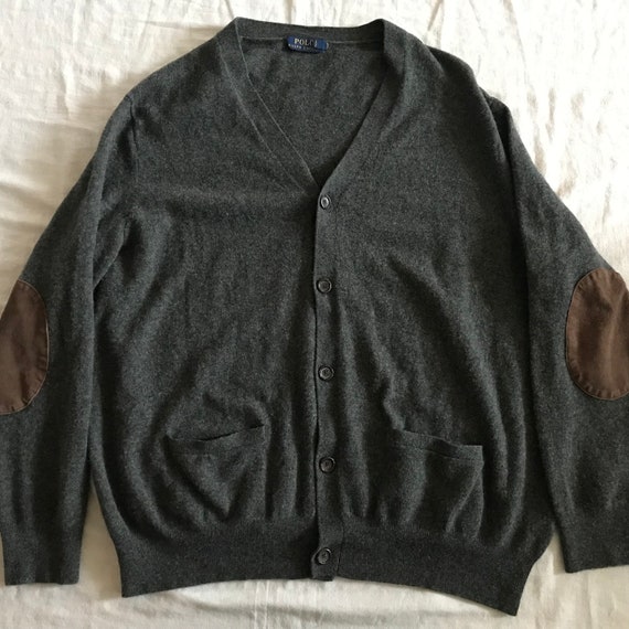 Ralph Lauren Polo Men's Gray Pure Merino Wool Cardigan Sweater 3XB BIG 