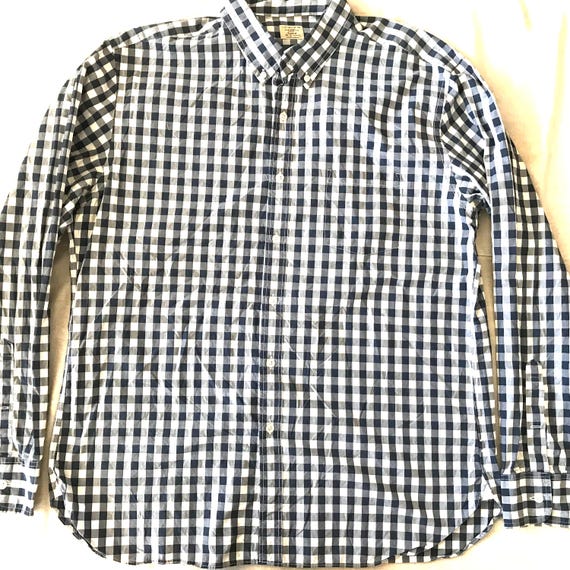 J. Crew Men's Long Sleeve Dress Shirt 2-ply Cotton Checkered Size XL Xlarge  - Etsy