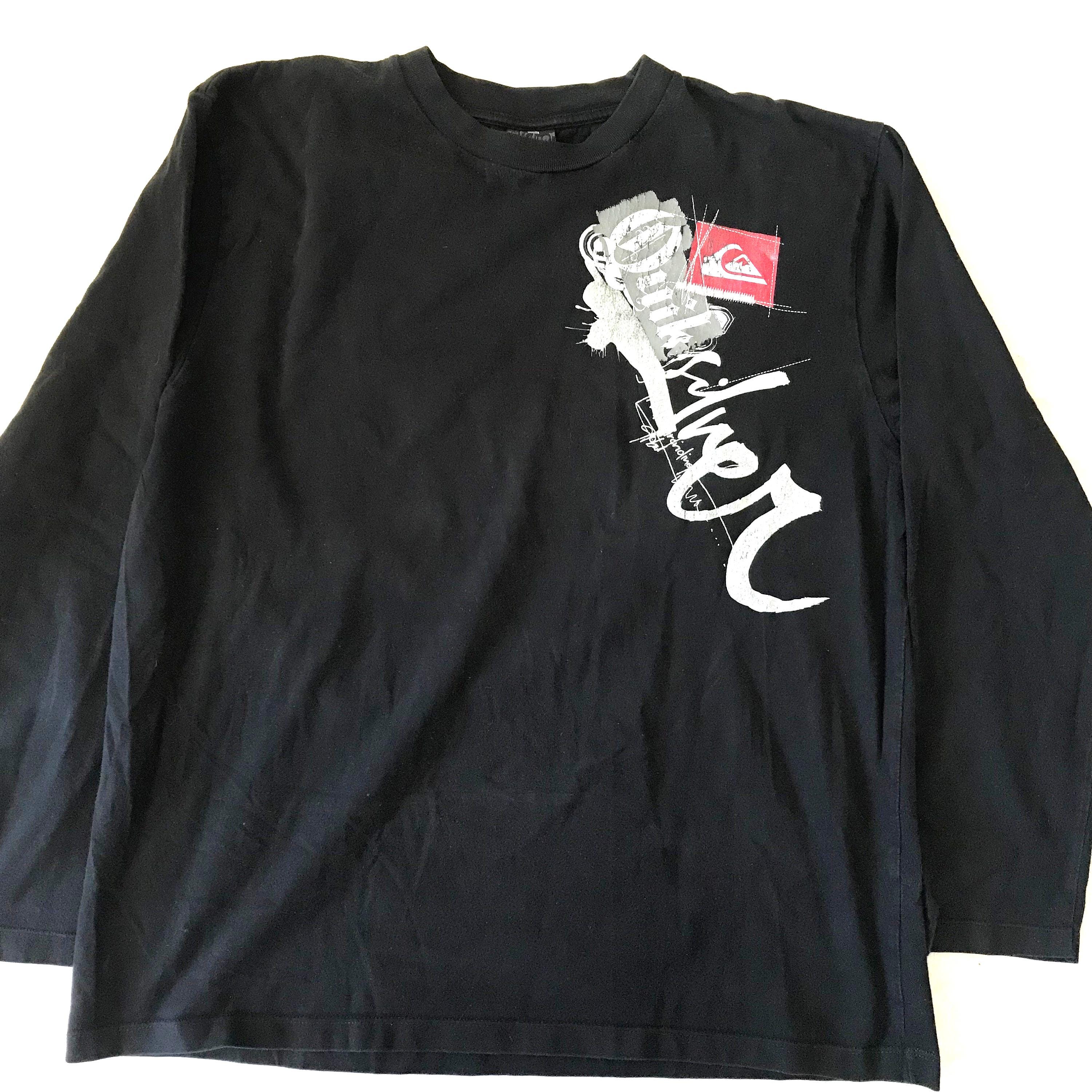 クイックシルバー メンズ ロングスリーブ Tシャツ ブラック Mサイズ 
