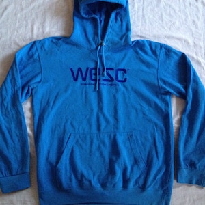 WeSC We Are The Superlative Conspiracy Sweden Classic Unisex Blue Hoodie Sweatshirt Cotton Medium Size image 1