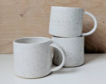 Handmade Mug | Pottery Mugs | Speckled Pottery | Coffee Cup | White Mug | Ceramic Mugs
