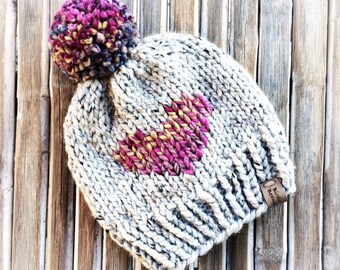 Bonnet Tricoté Main Uniseau – Rose Corail, One Size, Fait Maison