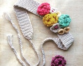 Headband - Headband - headband crochet - headband crochet - headband - headband flowers - flowers crocheted by hand - adjustable headband