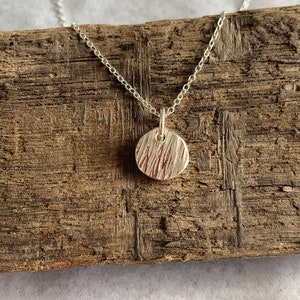 Bark Texture - Recycled Sterling Silver Pendant with chain