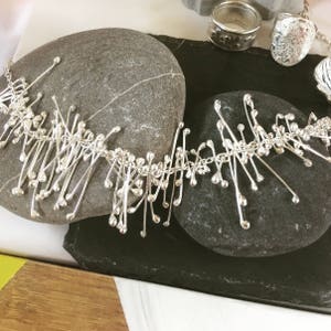 Handmade Silver Cluster Necklace