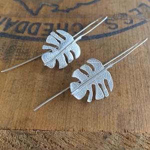 Large Leaf - Contemporary Drop Earrings