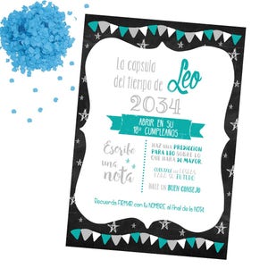 Cartel y tarjetas para capsula del tiempo, decoracion banderines, primer cumpleaños. pdf 画像 2