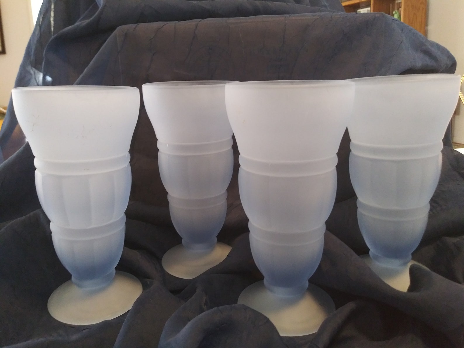 Frosted Pastel Blue Milkshake Glasses set of 4 Etsy