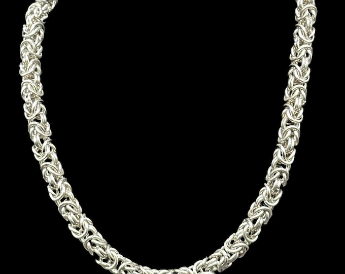 Byzantine Chainmaille Necklace: Stainless Steel Ren Faire Jewelry