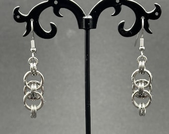Helm Weave Chainmaille Earrings – Fantasy-Inspired Elegance, Forged Ring by Ring