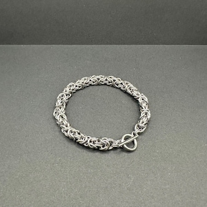 Byzantine Chainmaille Bracelet – Stainless Steel – Handmade Fantasy Jewelry
