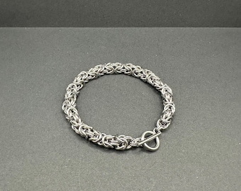 Byzantine Chainmaille Bracelet – Stainless Steel – Handmade Fantasy Jewelry