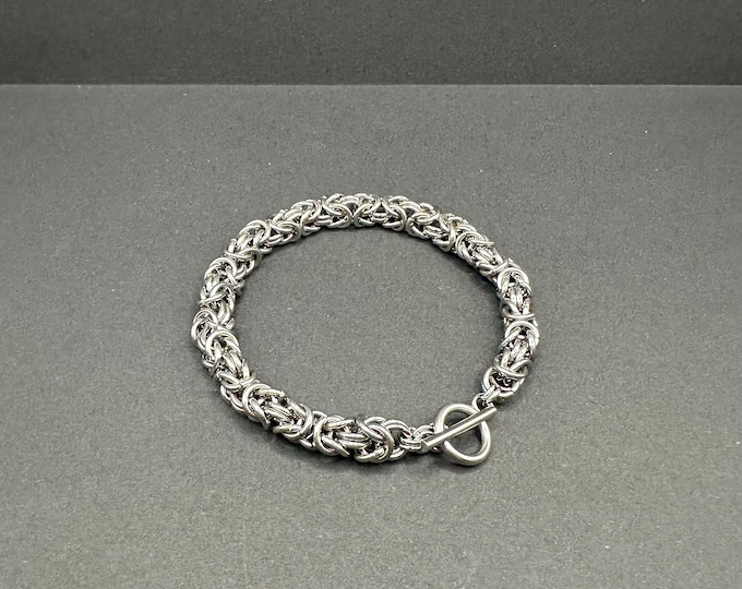 Byzantine Chainmaille Bracelet – Stainless Steel – Handmade Fantasy Jewelry