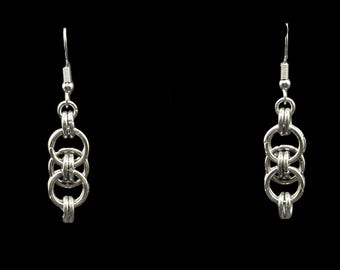 Helm Weave Chainmaille Earrings – Fantasy-Inspired Elegance, Forged Ring by Ring