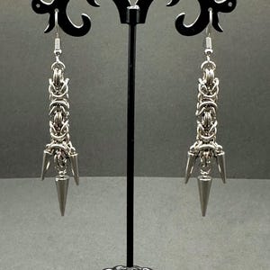Byzantine Chainmaille Earrings - Stainless Steel - Handmade Fantasy Jewelry - Choose Your Length