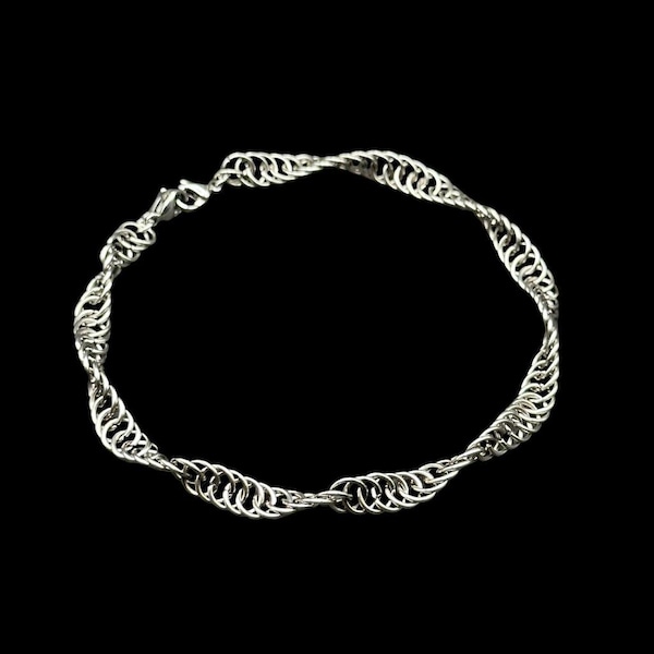 Spiral Chainmaille Bracelet – Stainless Steel – Sleek Minimalist Jewelry