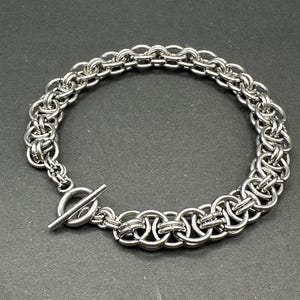 Helm Weave Chainmail Bracelet – Handmade Stainless Steel Chain Maille Jewelry – Elegant, Bold & Custom-Fit