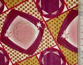 African fabric fat quarter Uniwax abstract yellow purple red gold square wax