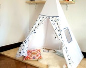 Tipi made in France - 4 sides - including wooden poles