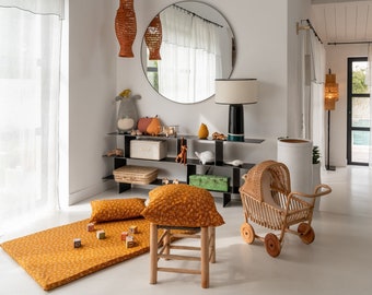 Matelas De Sol Bebe Montessori Coton Bio Tapis D Eveil Etsy