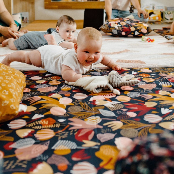 Tapis d'éveil bébé - tapis de jeu montessori - matelas motricité libre - tapis pour nido - coton bio - tapis d'éveil -cadeau naissance
