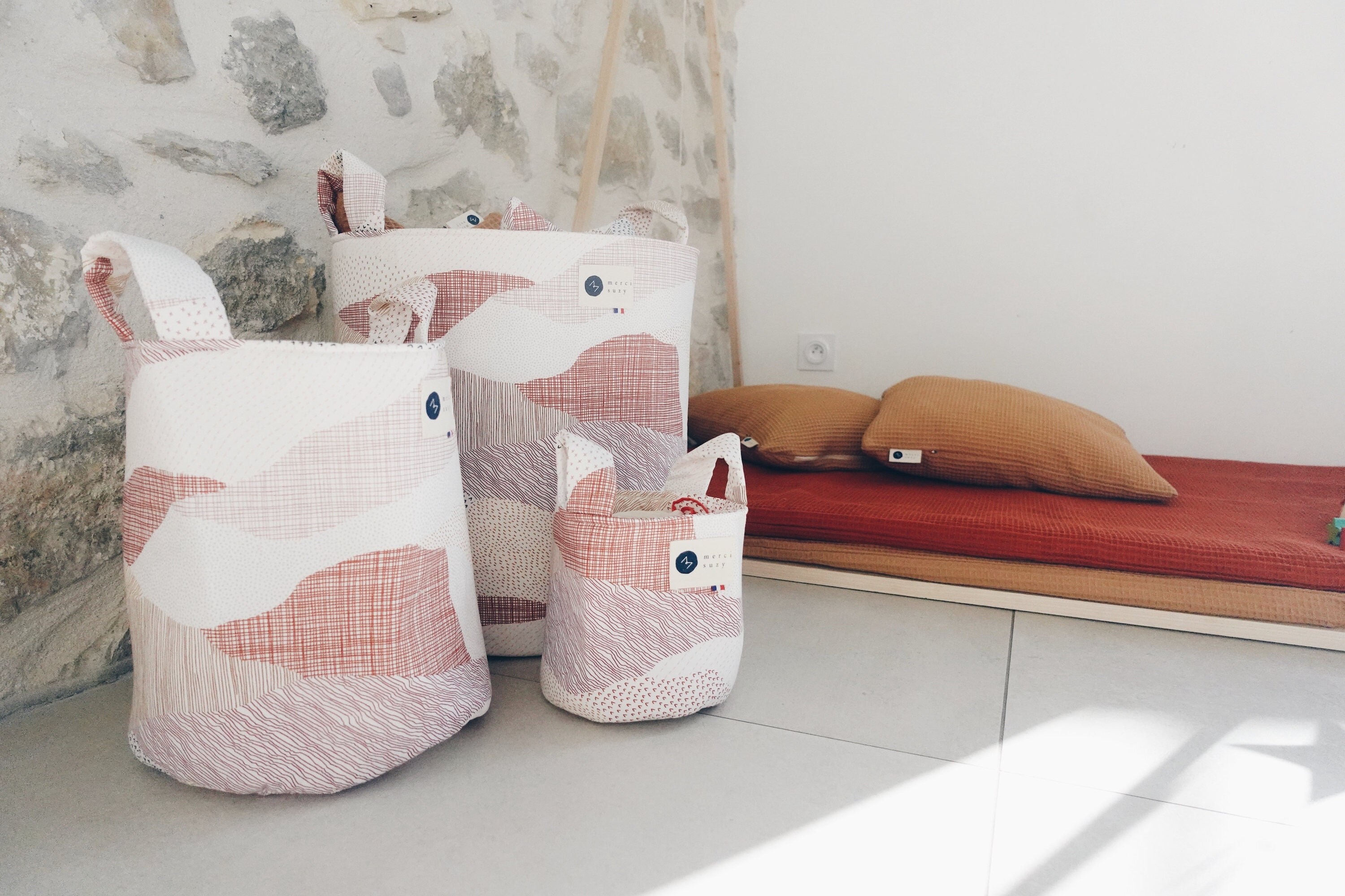 Panier de Rangement Jouets - Corbeille Bébé Table à Langer Tissu Pour Activité Montessori