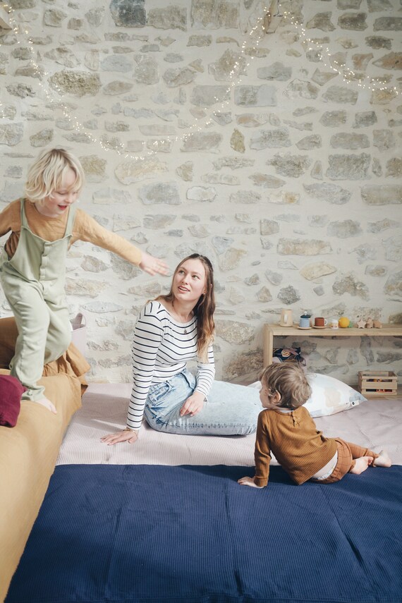 Tapis D Eveil Bebe Bleu Nuit Tapis Activite Montessori Etsy