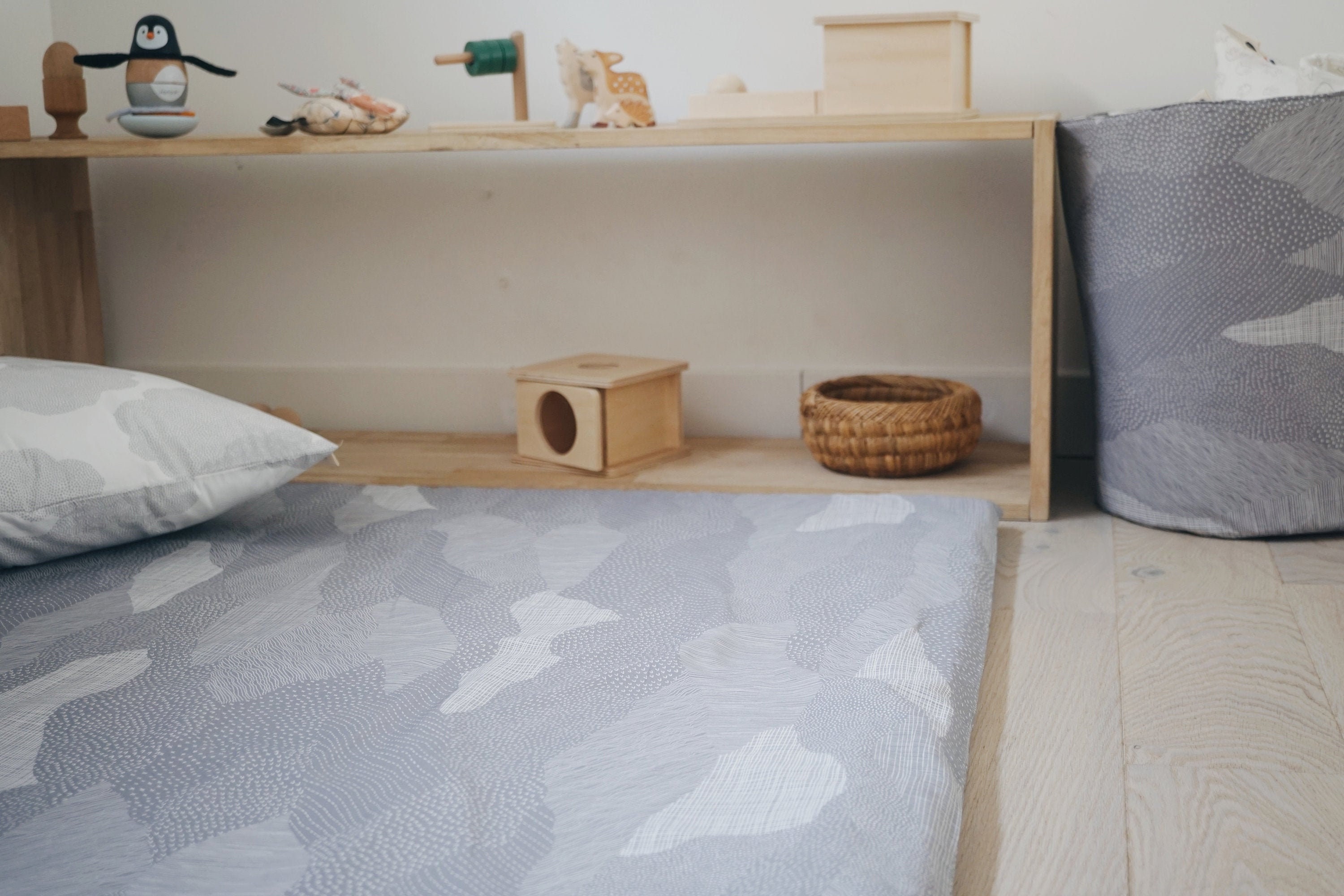 Grey baby floor mat montessori play mat free motor Etsy