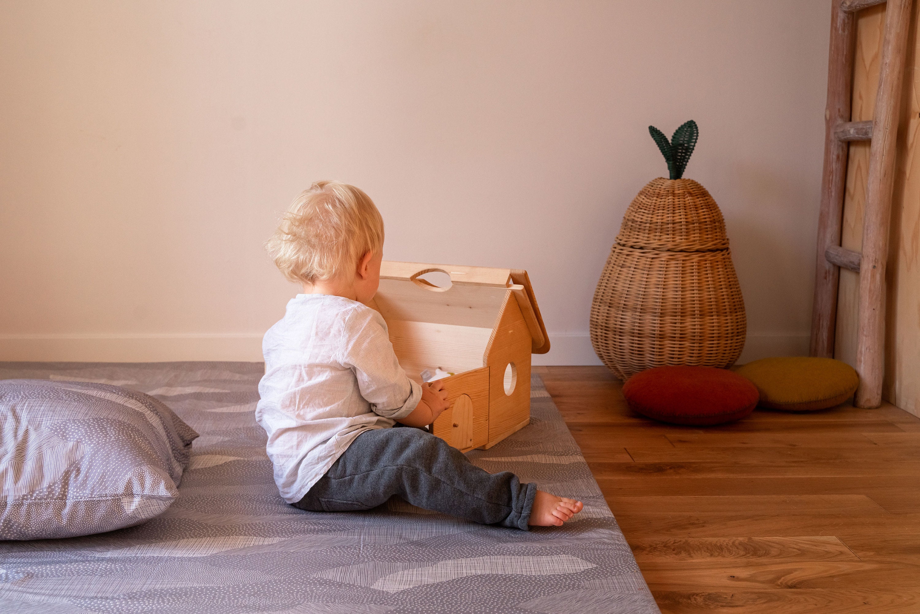 Grey baby floor mat montessori play mat free motor Etsy