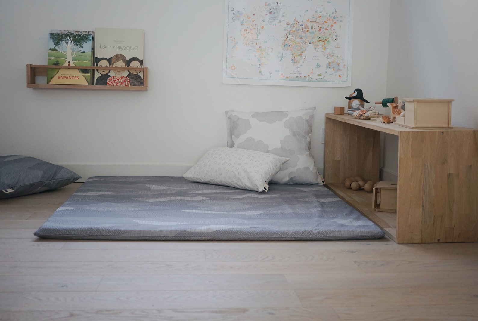 Grey baby floor mat montessori play mat free motor Etsy