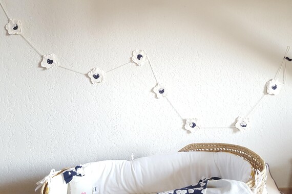 White Baby S Room Decoration Garland Minimalist Flowers Etsy