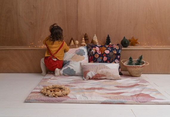 Tapis D Eveil Bebe Ocre Tapis De Jeu Montessori Etsy