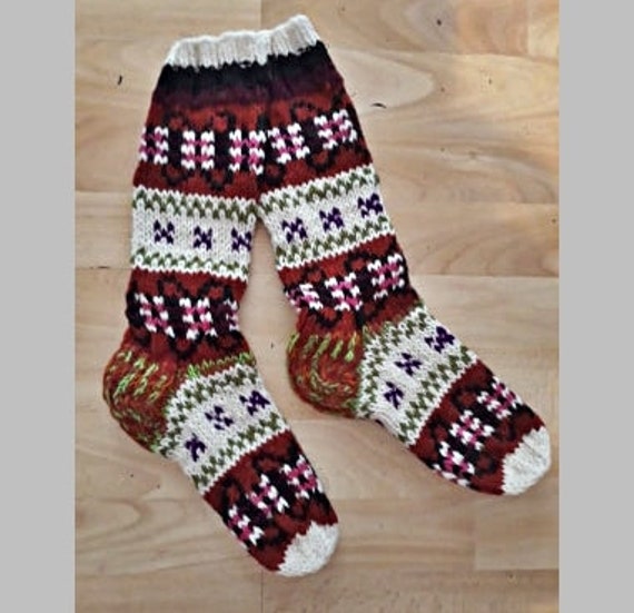 Wellies Handmade Knitted 100/% Pure Sheep Wool Thick Socks for Walking Boots