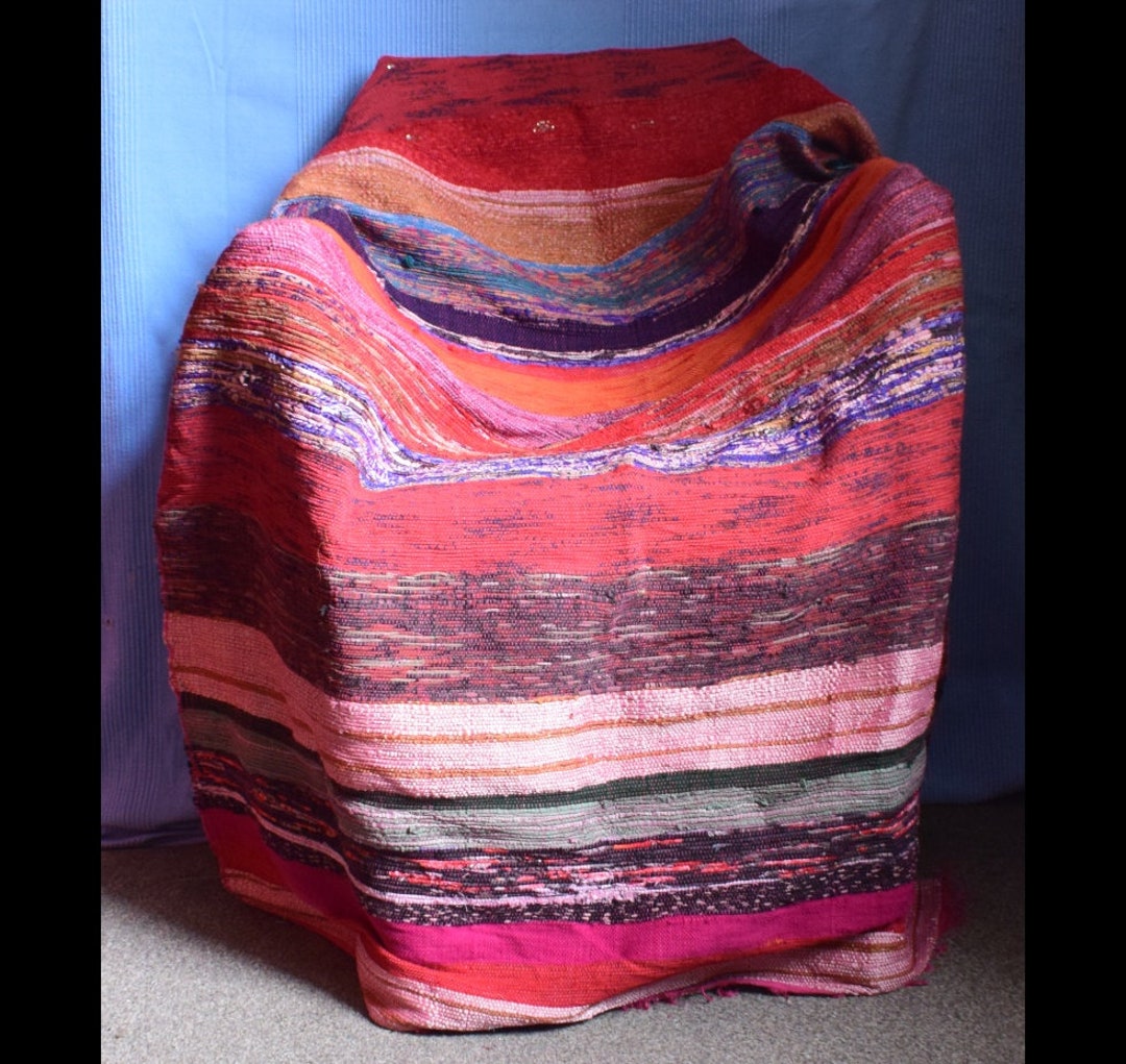 Upcycled Rag Extra Large Hand Crafted Recycled Upcycled Bohemian Shabby Chic Sari ...