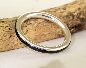 Sterling Silver Ring  and Ebony Wood