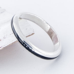 Sterling Silver Ring  and Ebony Wood