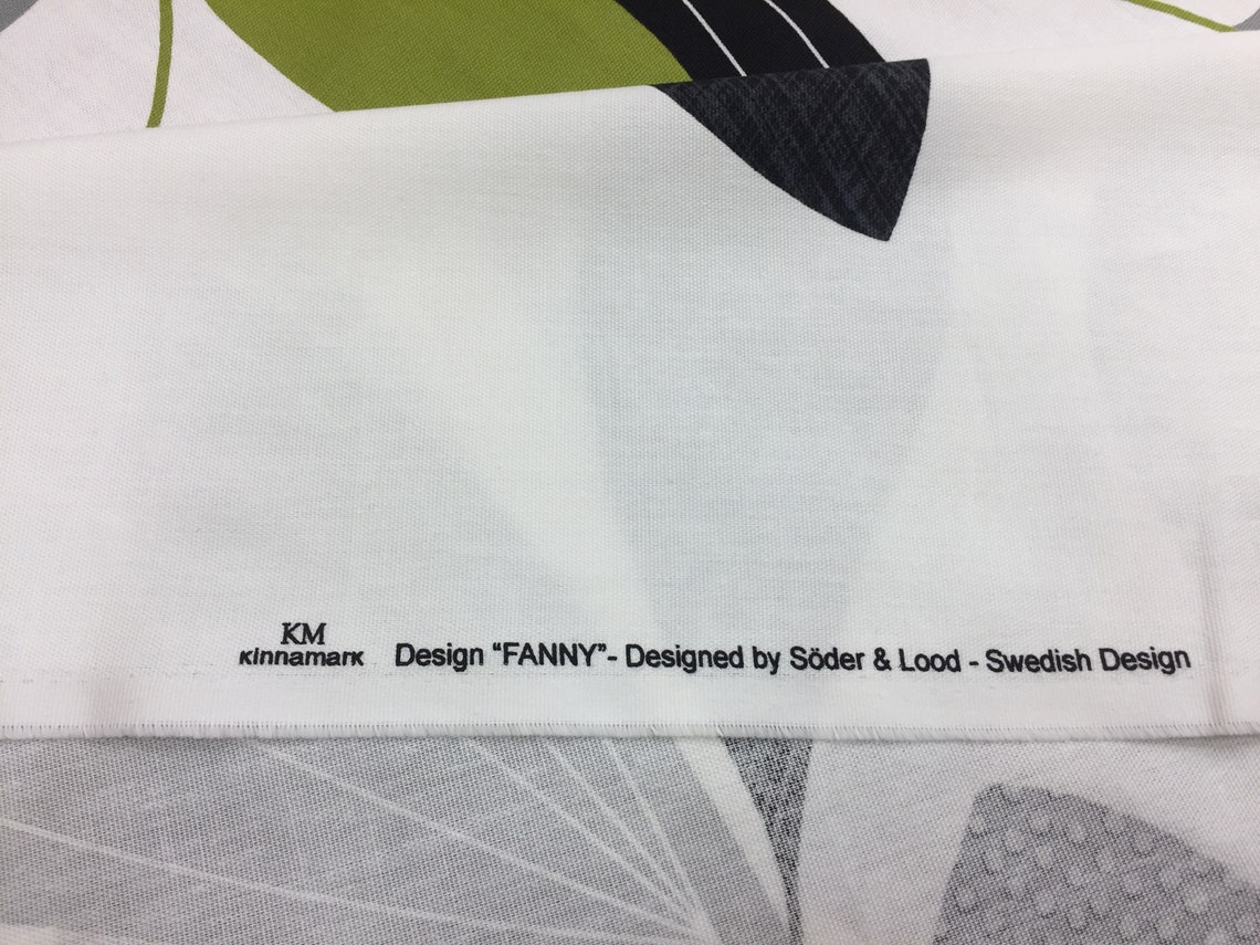 Scandinavian Design Upholstery Fabric White With Black and | Etsy