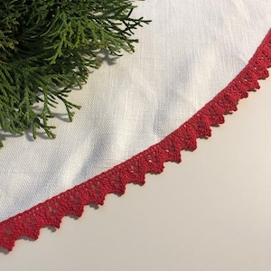 White Linen Christmas tree skirt, tree skirt,burlap tree skirt, Christmas tree decor, Christmas tree skirt