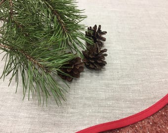 Linen Christmas tree skirt, tree skirt, burlap tree skirt, rustic decorations, christmas tree decor, Christmas tree skirt