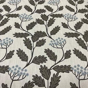 Beige Cotton Fabric: Scandinavian Leaves & Berries, Home Decor