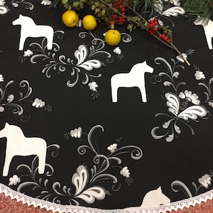 Schwedischer Dalapferd Weihnachtsbaum Rock: Handgemachtes Leinen Jutetuch