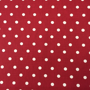 Scandinavian cotton, red cotton Fabric, red and White Polka Dot, modern fabric